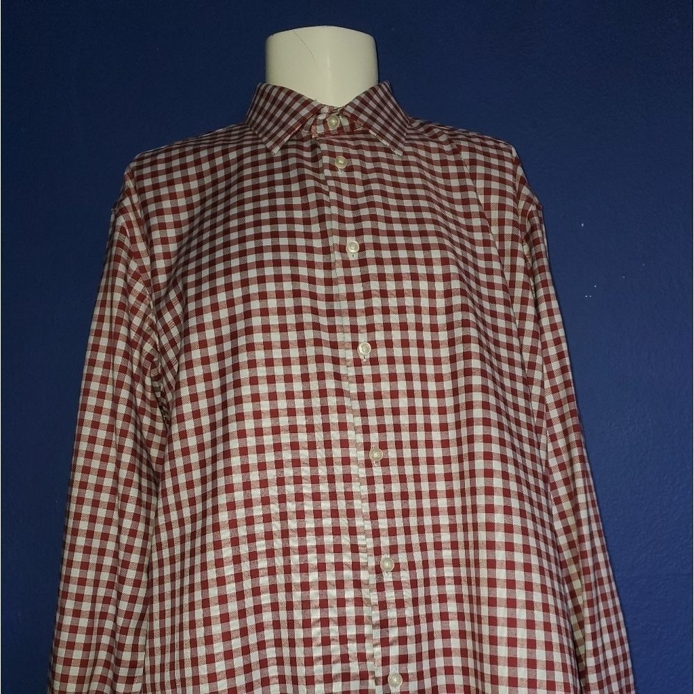 Egara Men's Red Plaid Dress Shirt Size XXL